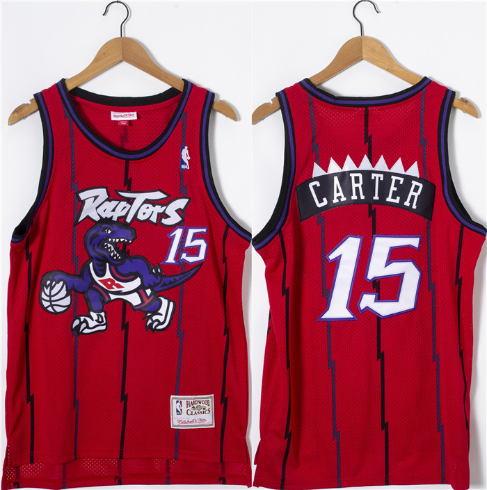 Personalized Men’s Toronto Raptors #15 Vince Carter Red Throwback Stitched Jersey