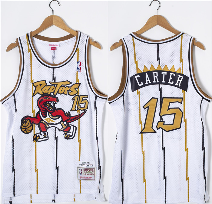 Personalized Men’s Toronto Raptors #15 Vince Carter White Throwback Stitched Jersey