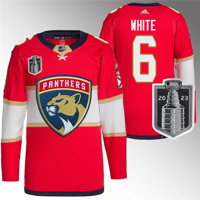 Personalized Men’s Florida Panthers #6 Colin White Red 2023 Stanley Cup Final Stitched Jersey