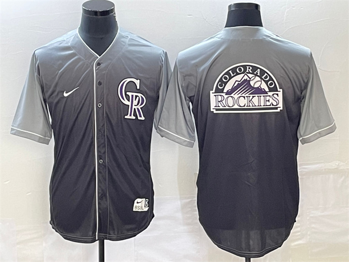 Personalized Men’s Colorado Rockies Grey Drrift Edition Team Big Logo Stitched Baseball Jersey