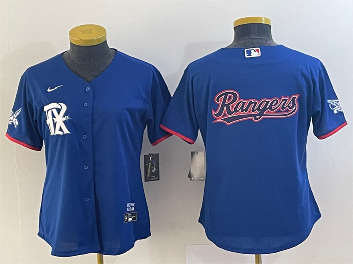 Personalized Women’s Texas Rangers Royal 2023 City Connect With Patch Stitched Baseball Jersey(Run Small)