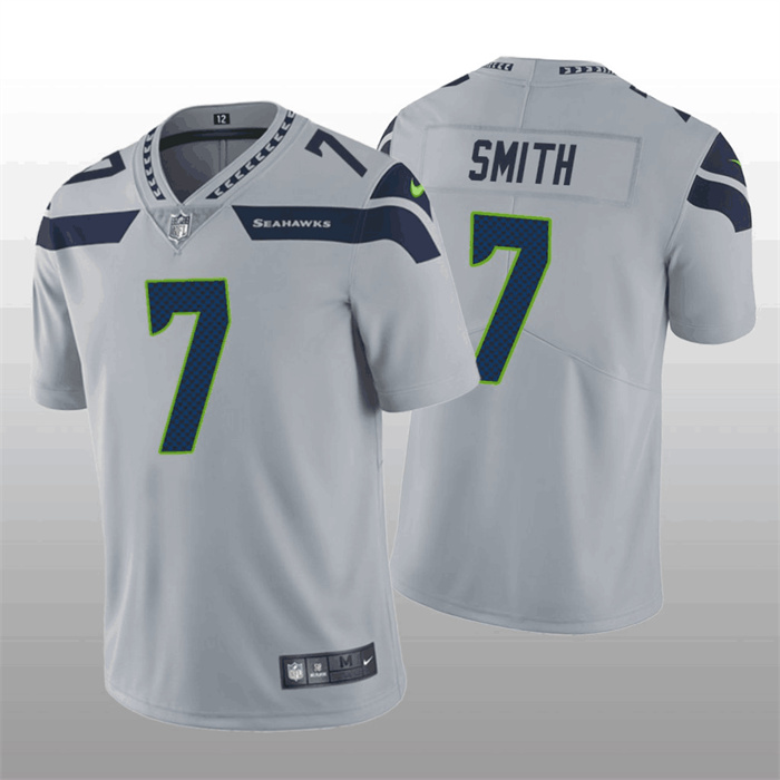 Personalized Men’s Seattle Seahawks #7 Geno Smith Grey Untouchable Limited Stitched Jersey