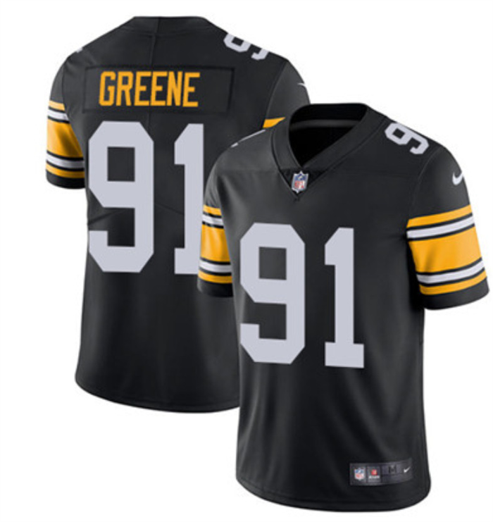 Personalized Men’s Pittsburgh Steelers #91 Kevin Greene Black Untouchable Limited Stitched Jersey