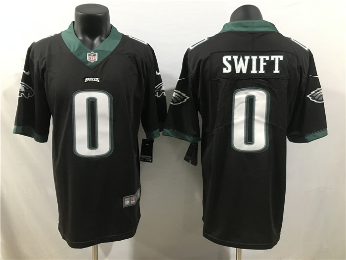 Personalized Men’s Philadelphia Eagles #0 D’Andre Swift Black 2023 Draft Limited Stitched Football Jersey