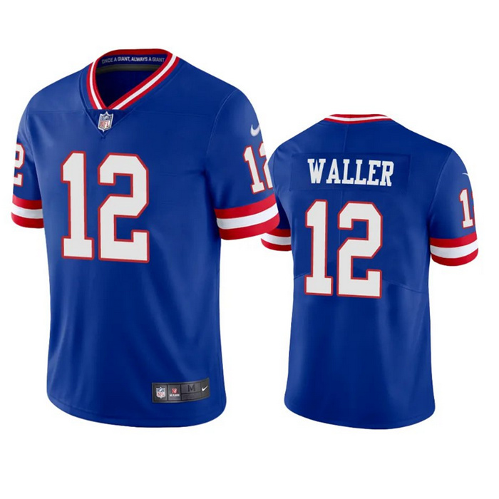 Personalized Men’s New York Giants #12 Darren Waller Blue Classic Stitched Jersey