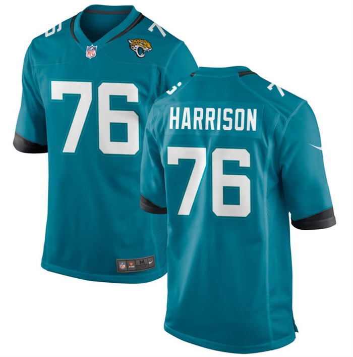 Personalized Men’s Jacksonville Jaguars #76 Anton Harrison Teal 2023 Draft Stitched Game Jersey