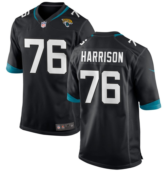Personalized Men’s Jacksonville Jaguars #76 Anton Harrison Black 2023 Draft Stitched Game Jersey
