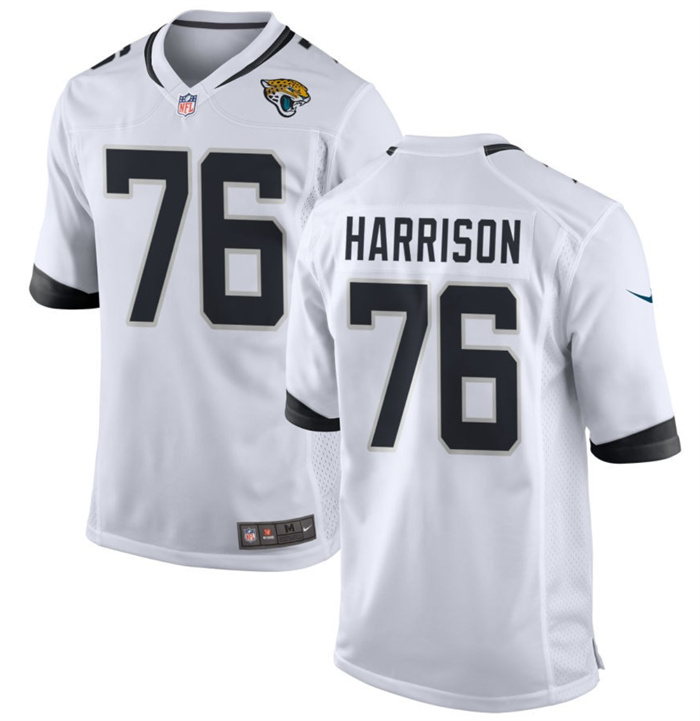 Personalized Men’s Jacksonville Jaguars #76 Anton Harrison White 2023 Draft Stitched Game Jersey
