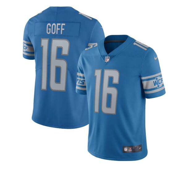 Personalized Men’s Detroit Lions #16 Jared Goff Blue Limited Jersey