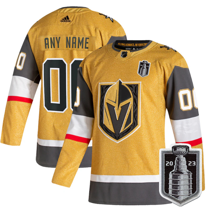 Personalized Men’s Vegas Golden Knightsized Gold 2023 Stanley Cup Final Stitched Jersey