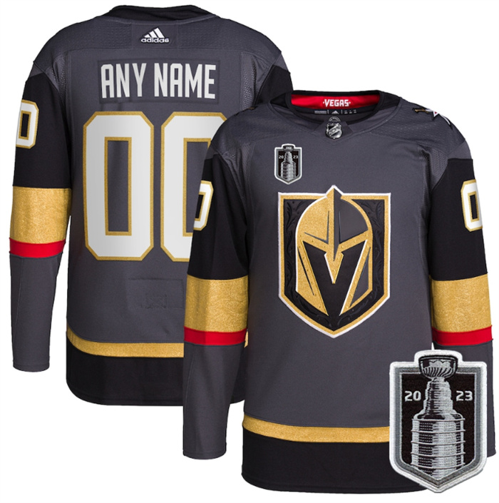 Personalized Men’s Vegas Golden Knightsized Gray 2023 Stanley Cup Final Stitched Jersey