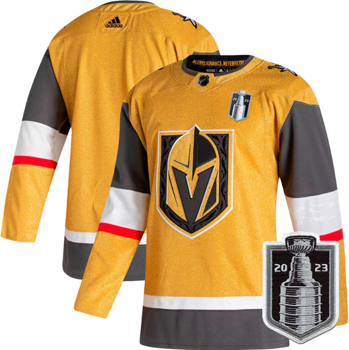 Personalized Men’s Vegas Golden Knights Blank Gold 2023 Stanley Cup Final Stitched Jersey