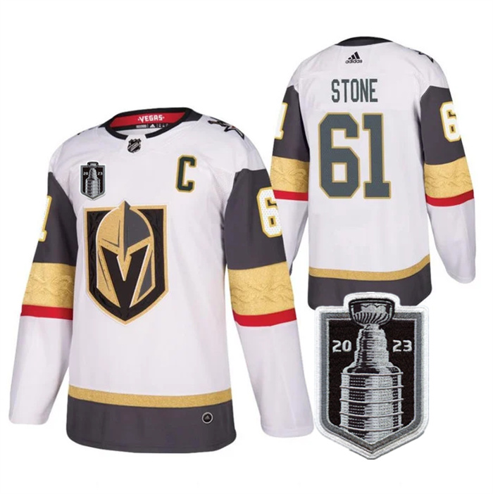 Personalized Men’s Vegas Golden Knights #61 Mark Stone White 2023 Stanley Cup Final Stitched Jersey