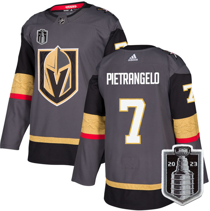Personalized Men’s Vegas Golden Knights #7 Alex Pietrangelo Gray 2023 Stanley Cup Final Stitched Jersey