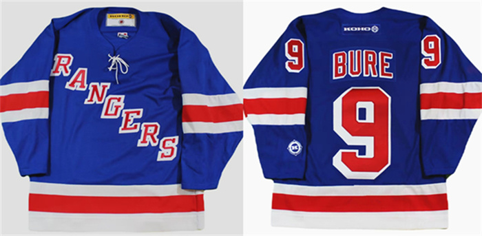 Personalized Men’s New York Rangers #9 Pavel Bure Blue Stitched Jersey