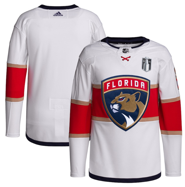 Personalized Men’s Florida Panthers Blank White 2023 Stanley Cup Final Stitched Jersey