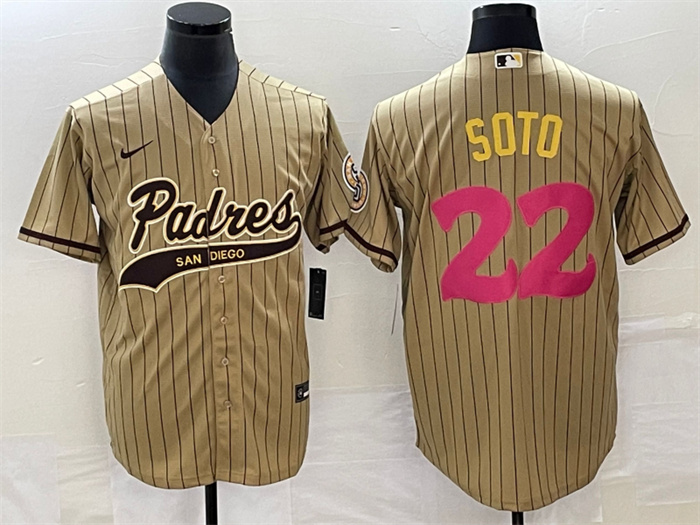 Personalized Men’s San Diego Padres #22 Juan Soto Tan Cool Base Stitched Baseball Jersey