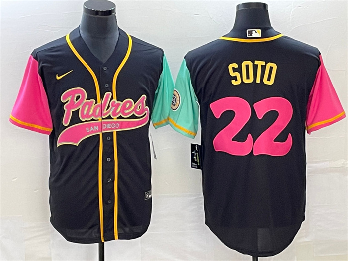 Personalized Men’s San Diego Padres #22 Juan Soto Black Cool Base Stitched Baseball Jersey