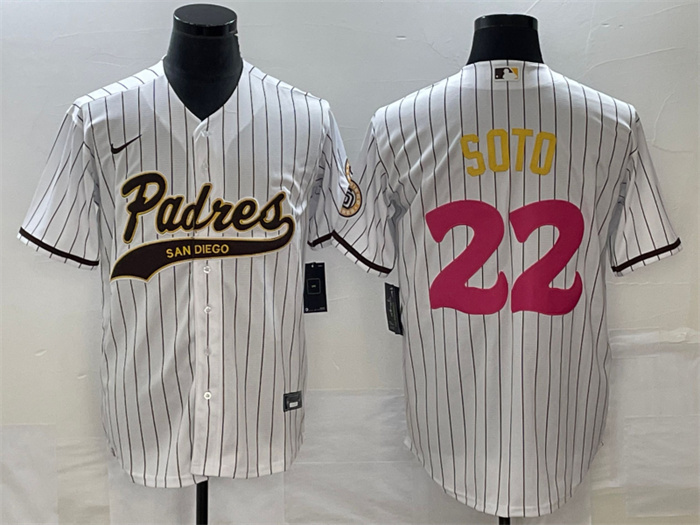 Personalized Men’s San Diego Padres #22 Juan Soto White Cool Base Stitched Baseball Jersey