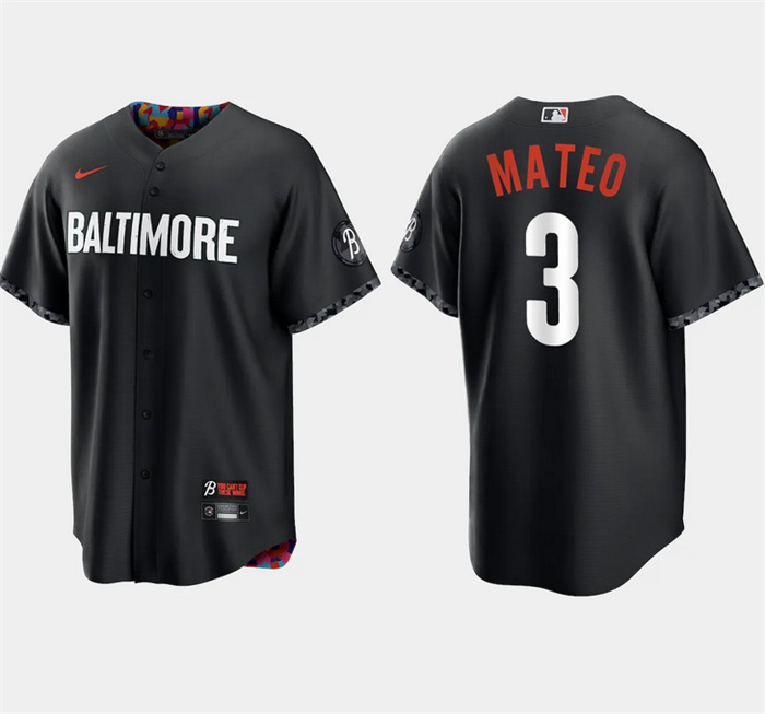 Personalized Men’s Baltimore Orioles #3 Jorge Mateo Black 2023 City Connect Cool Base Stitched Baseball Jersey