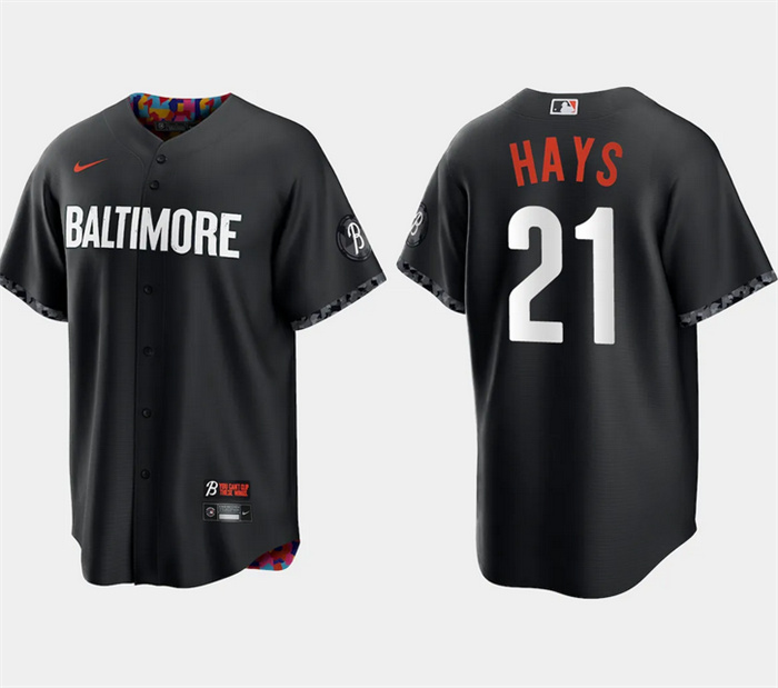 Personalized Men’s Baltimore Orioles #21 Austin Hays Black 2023 City Connect Cool Base Stitched Baseball Jersey