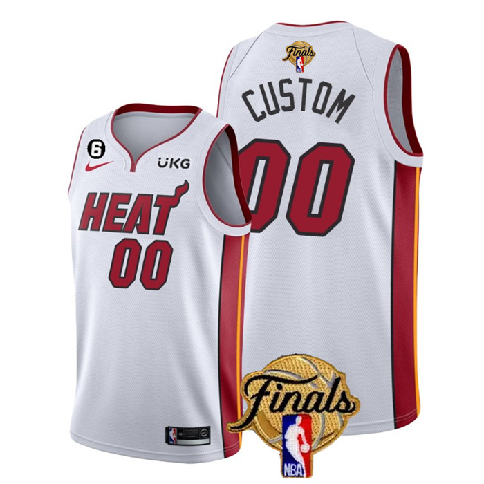 Personalized Men’s Miami Heat Active Player White 2023 Finals Association Edition With NO.6 Patch Stitched Basketball Jersey