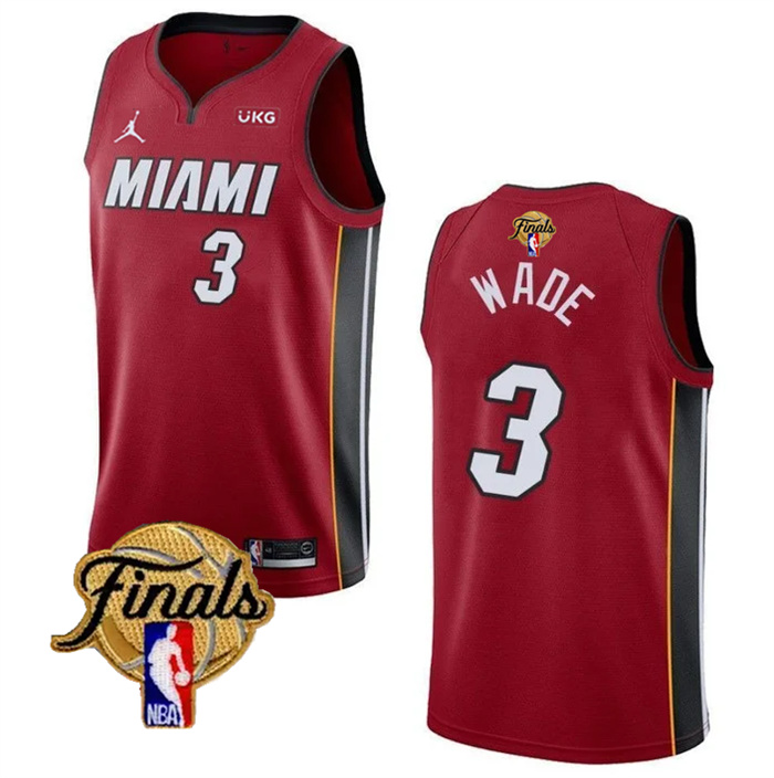 Personalized Men’s Miami Heat #3 Dwyane Wade Red 2023 Finals Statement Edition Stitched Basketball Jersey