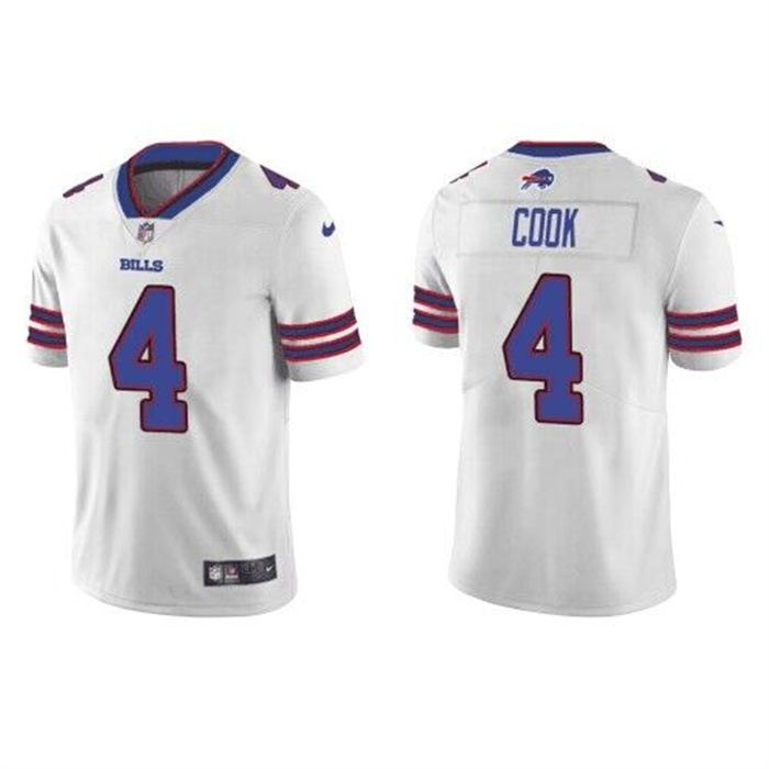 Personalized Men’s Buffalo Bills #4 James Cook White Untouchable Limited Stitched Jersey