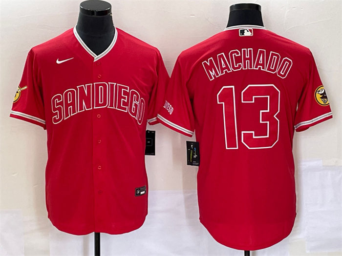 Personalized Men’s San Diego Padres #13 Manny Machado Red Cool Base Stitched Baseball Jersey