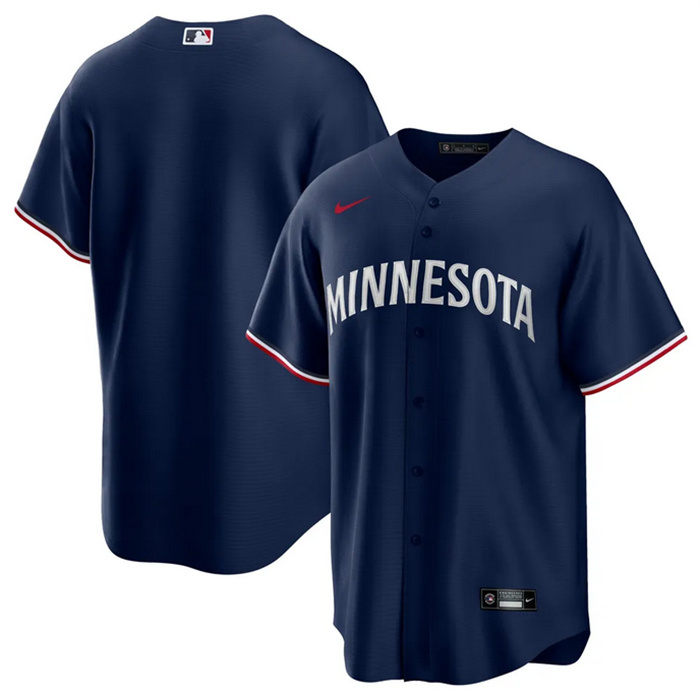 Personalized Men’s Minnesota Twins Blank Navy Cool Base Stitched Jersey