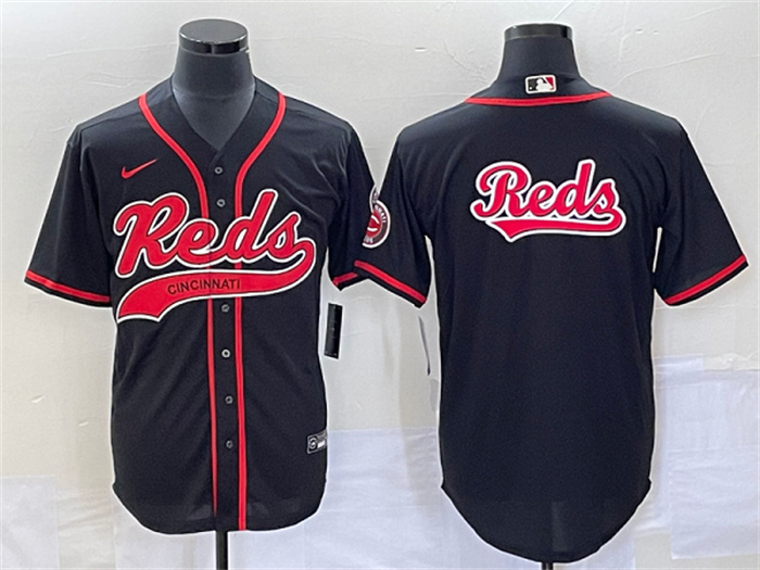 Personalized Men’s Cincinnati Reds With Logo In Back Cool Base Stitched Baseball Jersey