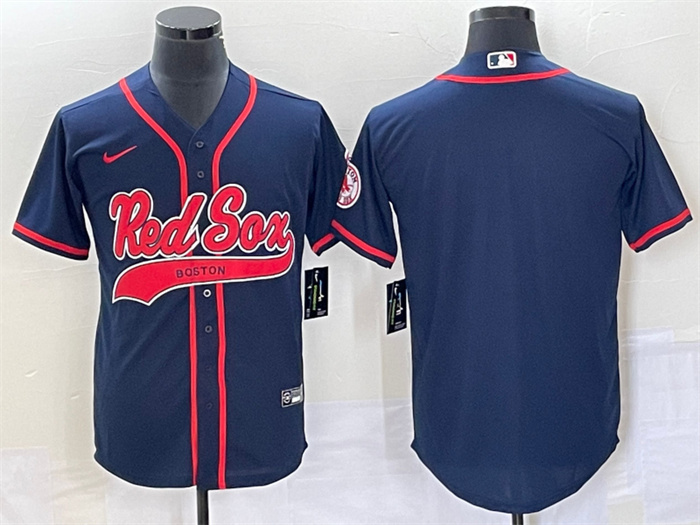 Personalized Men’s Boston Red Sox Blank Navy Cool Base Stitched Baseball Jersey