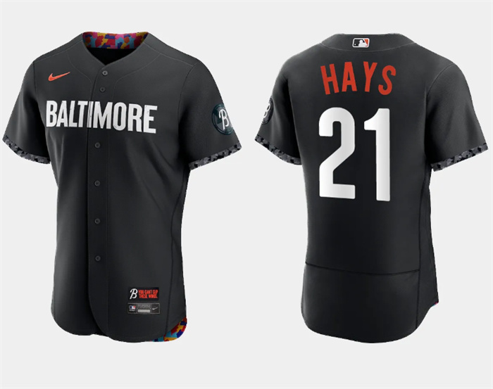 Personalized Men’s Baltimore Orioles #21 Austin Hays Black 2023 City Connect Flex Base Stitched Baseball Jersey