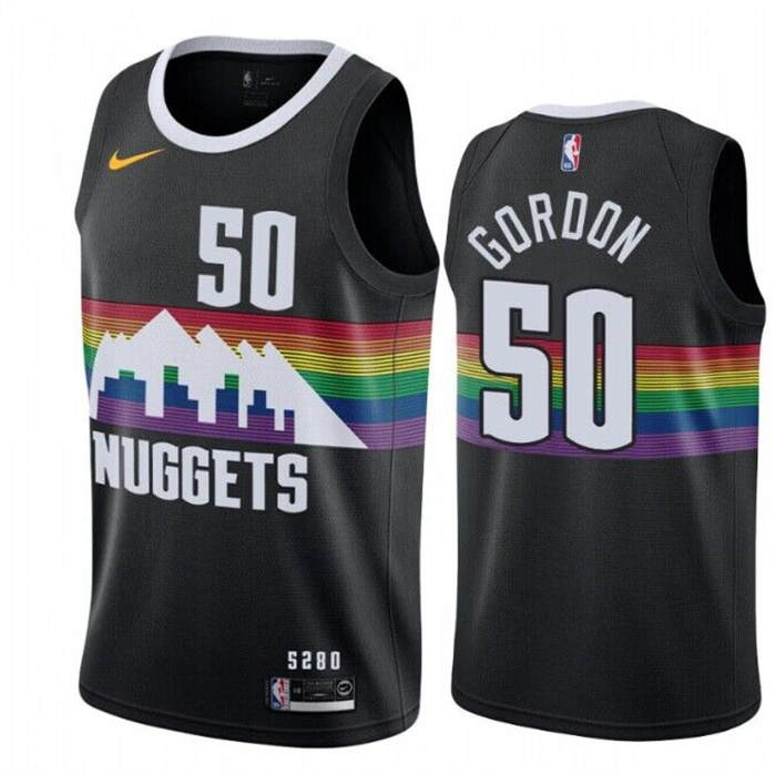 Personalized Men’s Denver Nuggets #50 Aaron Gordon Black City Edition Stitched Basketball Jersey