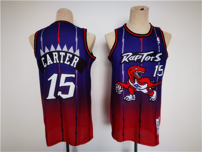Personalized Men’s Toronto Raptors #15 Vince Carter Purple Red Throwback Stitched Jersey
