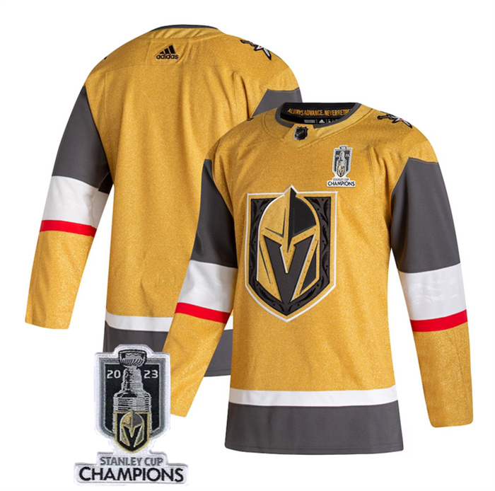 Personalized Men’s Vegas Golden Knights Blank Gold 2023 Stanley Cup Champions Stitched Jersey