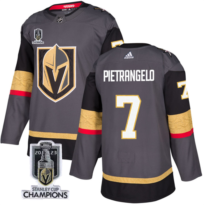 Personalized Men’s Vegas Golden Knights #7 Alex Pietrangelo Grey 2023 Stanley Cup Champions Stitched Jersey