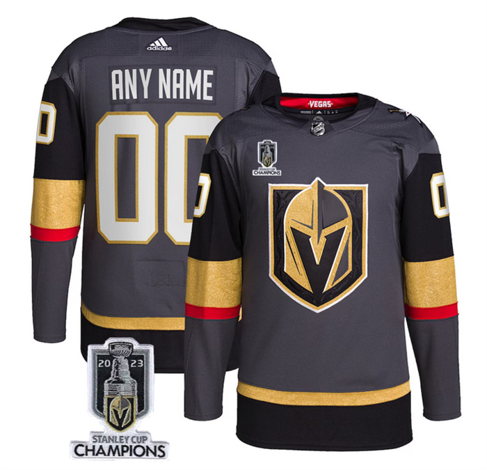 Personalized Men’s Vegas Golden Knights Active Player Grey 2023 Stanley Cup Champions Stitched Jersey