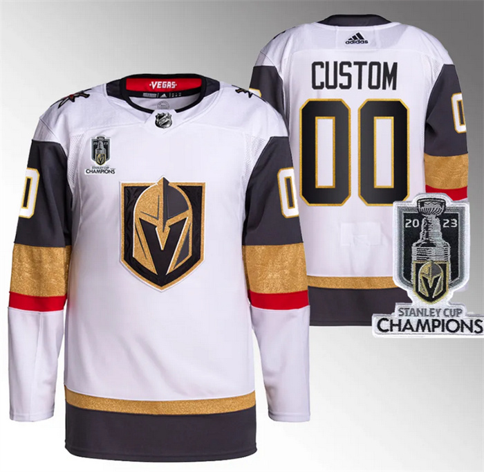 Personalized Men’s Vegas Golden Knights Active Player White 2023 Stanley Cup Champions Stitched Jersey