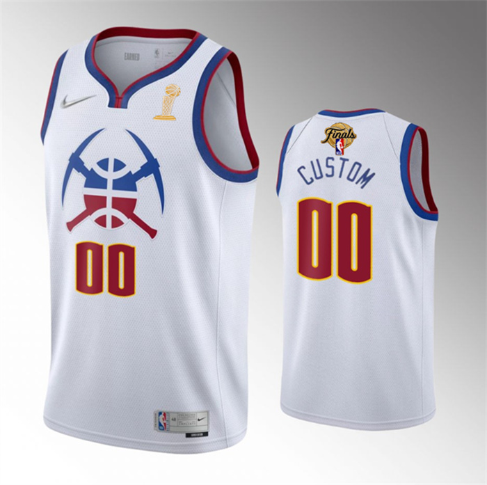 Personalized Men’s Denver Nuggets Active Player White 2023 Finals Earned Edition Stitched Basketball Jersey
