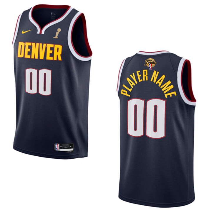 Personalized Men’s Denver Nuggets Active Player Navy 2023 Finals Icon Edition Champions Stitched Basketball Jersey