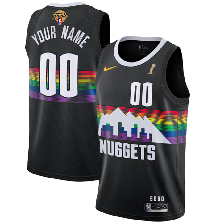 Personalized Men’s Denver Nuggets Active Player Black 2023 Finals Champions City Edition Stitched Basketball Jersey