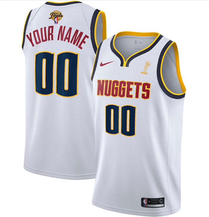Personalized Men’s Denver Nuggets Active Player White 2023 Finals Champions Association Edition Stitched Basketball Jersey