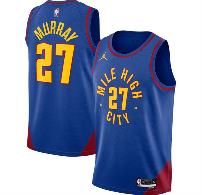 Personalized Men’s Denver Nuggets #27 Jamal Murray Blue 2022 23 Statement Edition Stitched Jersey