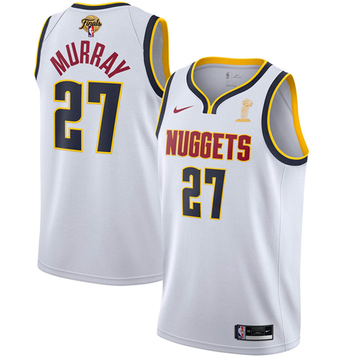 Personalized Men’s Denver Nuggets #27 Jamal Murray White 2023 Finals Association Edition Stitched Basketball Jersey