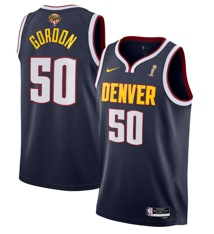 Personalized Men’s Denver Nuggets #50 Aaron Gordon Navy 2023 Finals Champions Icon EditionStitched Basketball Jersey