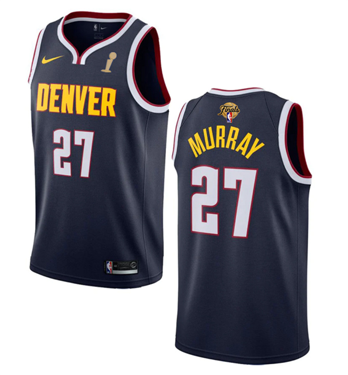 Personalized Men’s Denver Nuggets #27 Jamal Murray Navy 2023 Finals Champions Icon Edition Stitched Basketball Jersey