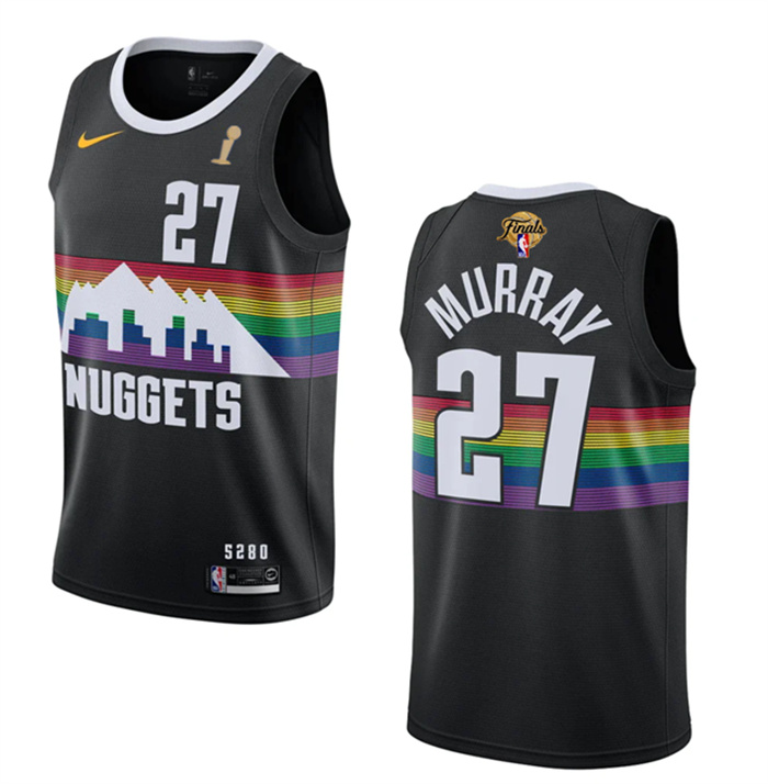 Personalized Men’s Denver Nuggets #27 Jamal Murray Black 2023 Finals Champions City Edition Stitched Basketball Jersey