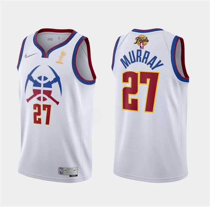 Personalized Men’s Denver Nuggets #27 Jamal Murray White 2023 Finals Champions Earned Edition Stitched Basketball Jersey