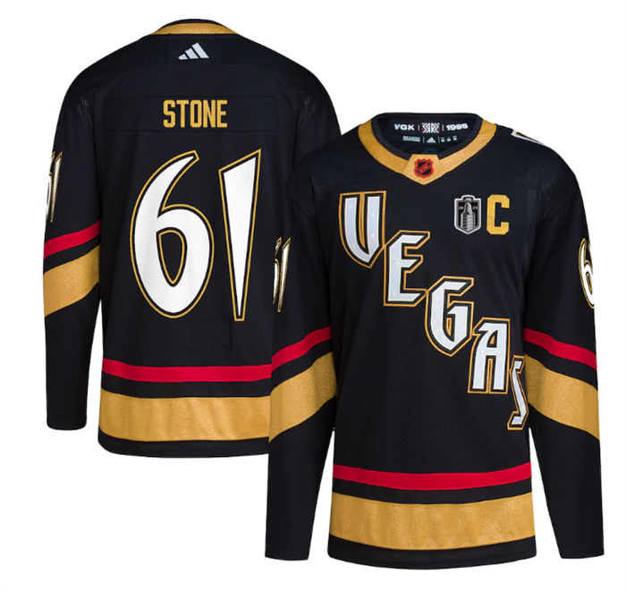 Personalized Men’s Vegas Golden Knights #61 Mark Stone Black 2023 Stanley Cup Final Stitched Jersey